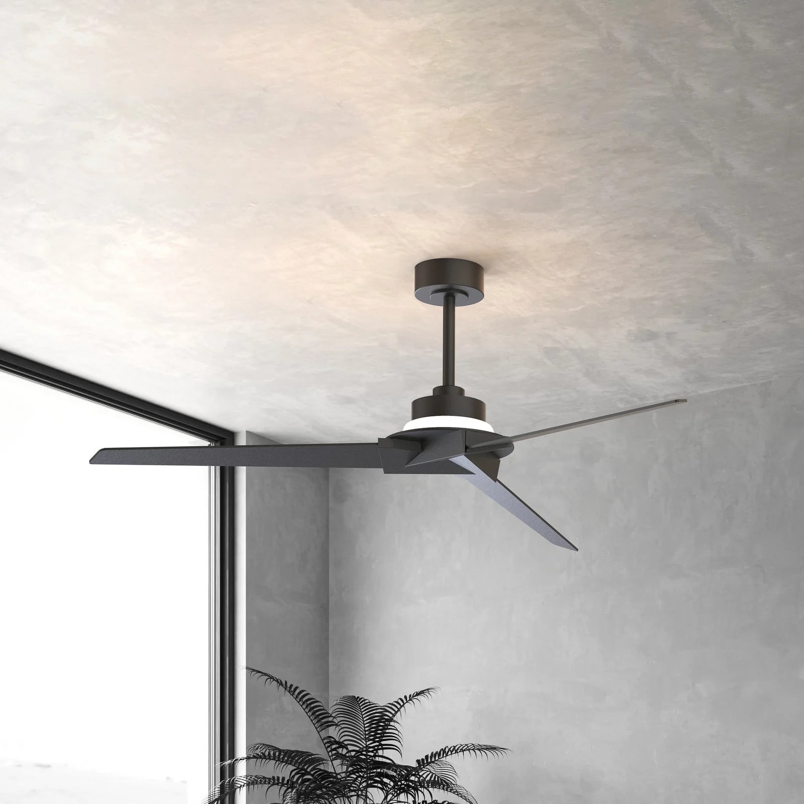 Mantra Iluminación Brisa LED plafondventilator zwart/hout DC - Modern