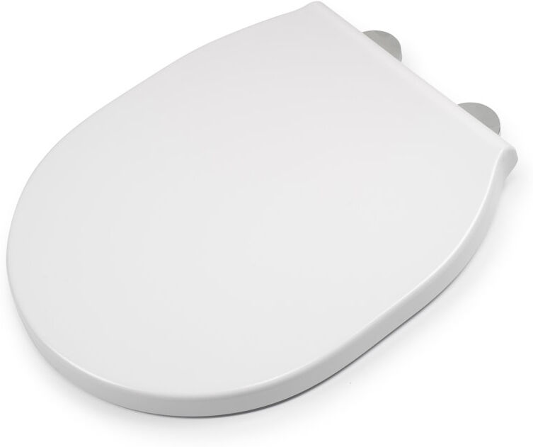Croydex Bolsena Flexi-Fix Soft Close Toilet Seat - Quick Release Button for Easy Cleaning and Adjustable Hinges with Top and Bottom Fixings Included, White 5cm H X 36.5cm W X 425cm D