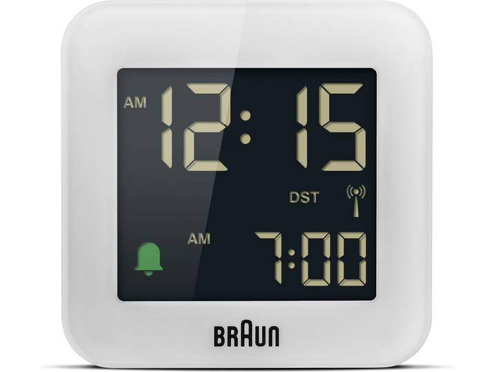 Braun BC08W-DCF - Wekker - Digitaal - Reis - Radiogestuurde tijdsaanduiding - Wit