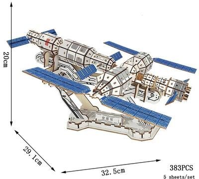 Uplifted Finds Retro Wooden Campervan 3D Car Puzzle DIY Model For Children china Space Station