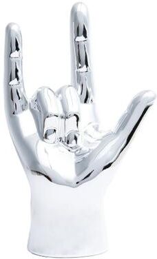 "Interior Illusions Plus Silver I Love You hand Tabletop decor - 9"" tall"