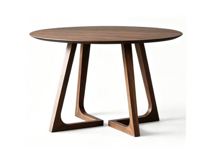 GAORUTO Runder Massivholz Couchtisch für 4 Personen Durchmesser 80/90 cm wählbar 90cm Wide