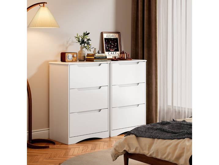 Bealife Commode 3 tiroirs\, Commode à tiroirs\, Armoire\, Sideboard\, 62x41x82cm\, Blanc