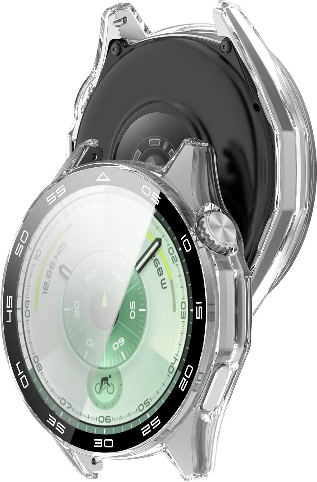INF Klare PC+Tempered Glass Integrierte Schutzhülle mit Skala für Huawei Watch GT6 41mm