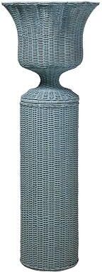 Winslow Woven Urn & Pedestal - Cornflower - Ballard Designs