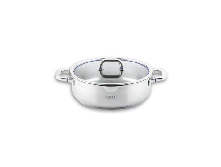 Johann Lafer Bräter mit Deckel Induktion – Gourmet Bräter 28 cm / 4,5 L, Edelstahl mit Glasdeckel
