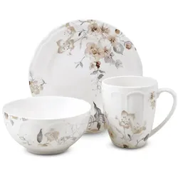 Kombiservice Posy 12tlg. Porzellan Beige