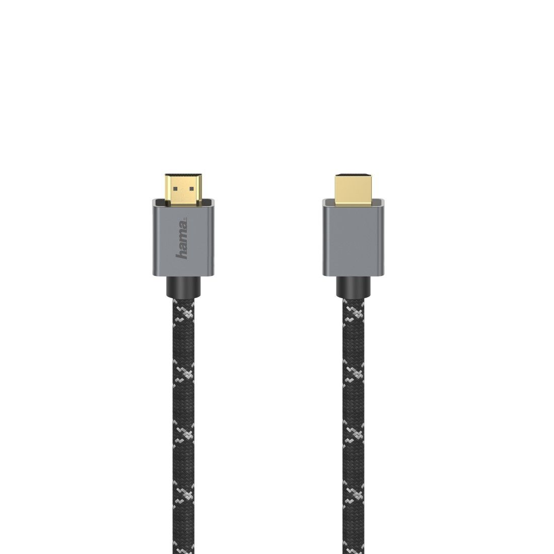 Hama 48 Gbit/s Stecker Gerade HDMI auf HDMI Typ A (Standard) 2 m 200504 (Schwarz/Grau) 00200504