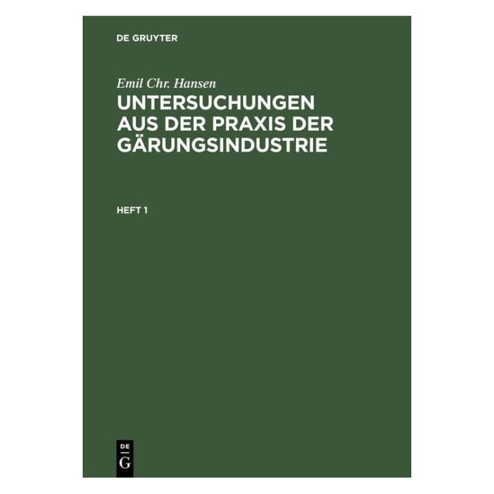 De Gruyter Hansen:Emil Chr. Hansen: Untersuchungen (Deutsch, Hardcover, Emil Chr Hansen) (67826593)