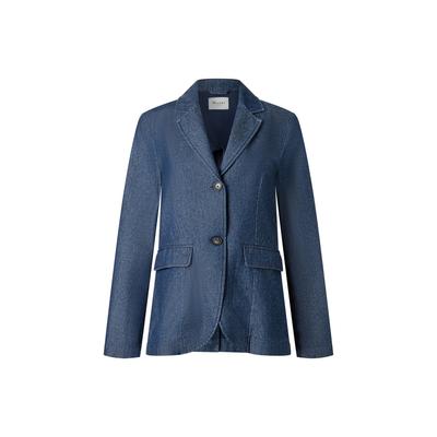 Blusenblazer MAERZ MUENCHEN "Maerz Muenchen 155900 Blazer Damen Bekleidung", Damen, Gr. 42, blau, 100% Baumwolle, Blazer Blusenblazer