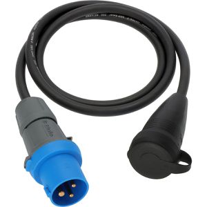 Brennenstuhl CEE-Adapter Camping schwarz 1133920025, 1,5 m, CEE 16A / 230V auf Schutzkontakt 230V, IP44