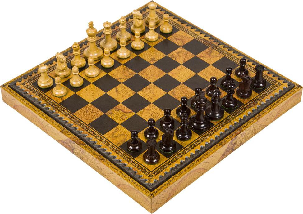 3-in-1 Spieleset: Schach + Dame + Backgammon 35×35 cm, Classico