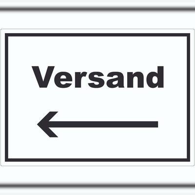 HB-Druck Versand Aufkleber mit Text und Richtungspfeil links Lieferung shipping waagerecht A3 (297x420mm)