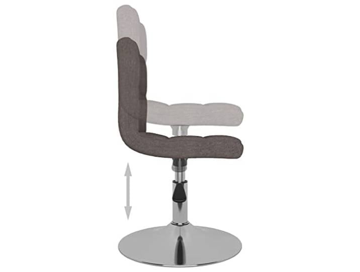 KTHLBRH Esszimmerstuhl, drehbar, 6 Stück, Taupe aus Stoff Höhenverstellbar, um 360 ° drehbar, Sockel aus verchromtem Stahl, modern mit Gasdruckfeder