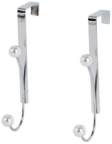 Showerdrape Tahiti Set of 2 Chrome Over Door Hooks