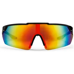 CHPO, Unisex, Sportbrille, Soda (Shiny Black, Red Mirror), Rot, Schwarz