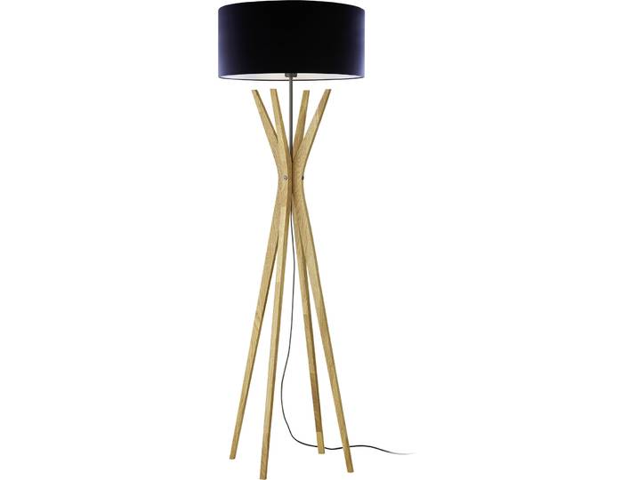 HERZBLUT Stehlampe Elody eiche, schwarz Nickel/Holz H 160 cm