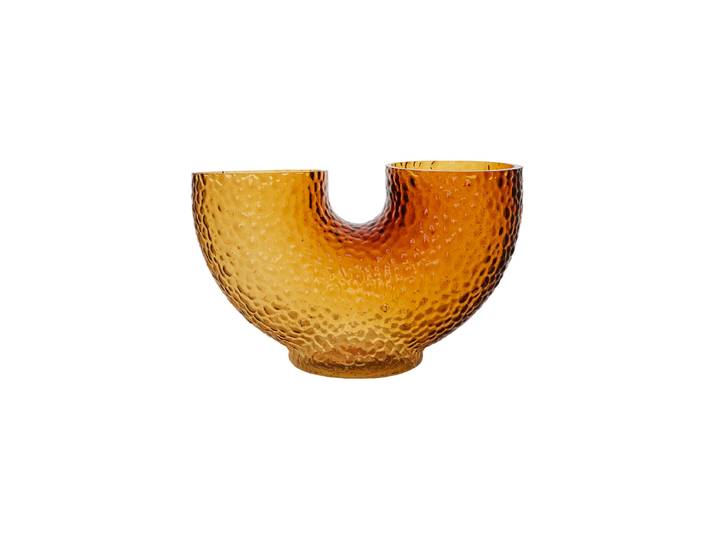 Mundgeblasene Design Vase „Aura low“ Amber AYTM