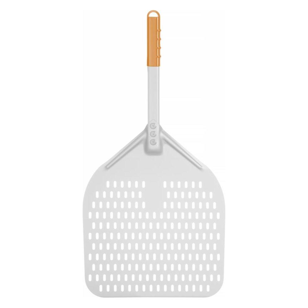 Hendi Pizzaschaufel eckig gelocht Al kurzer Griff 710x35 (618073)