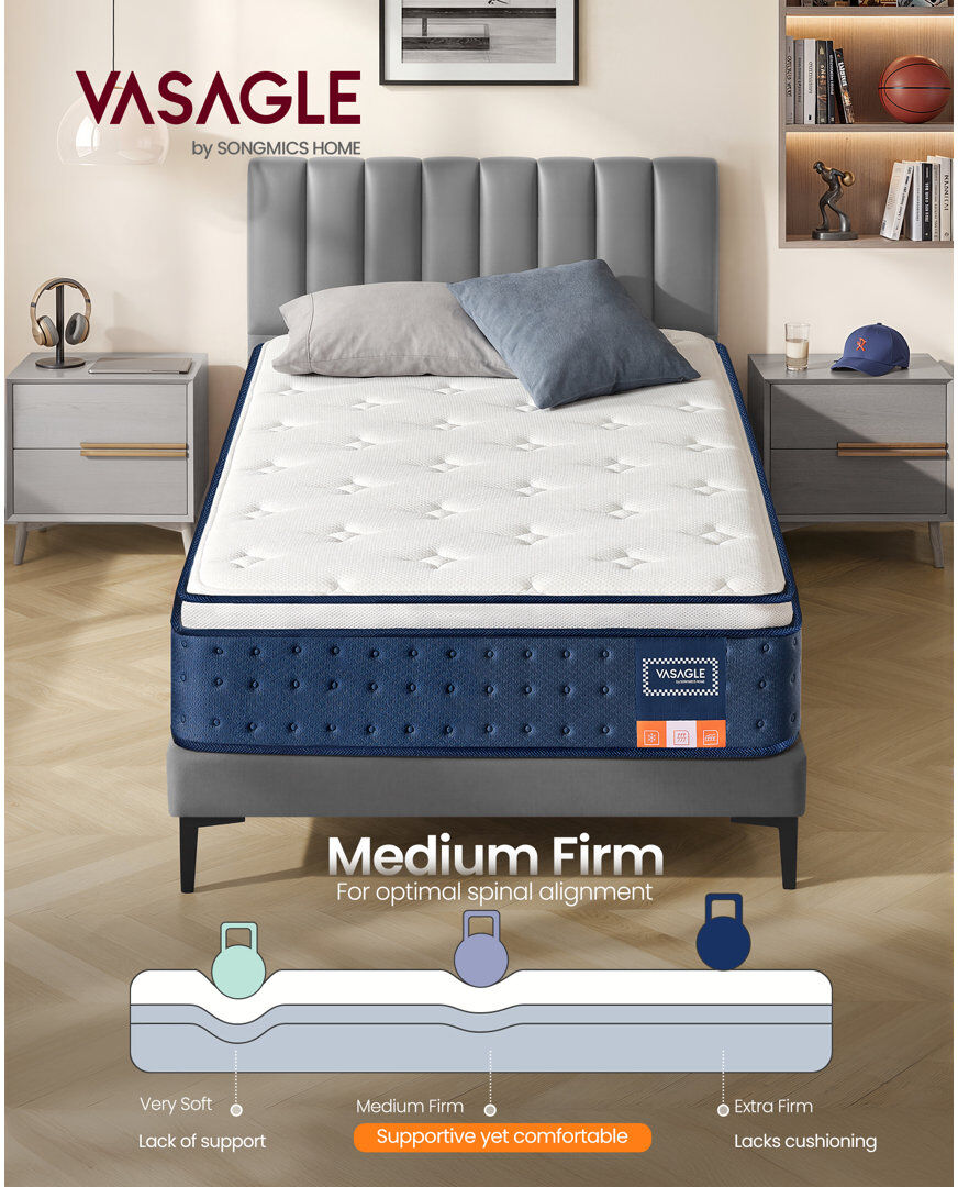 190x90x25cm LEDREM Single (3') Cotton Mattress