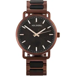 Holzkern Armbanduhr Quarz Espressino Kaffee/Ahorn