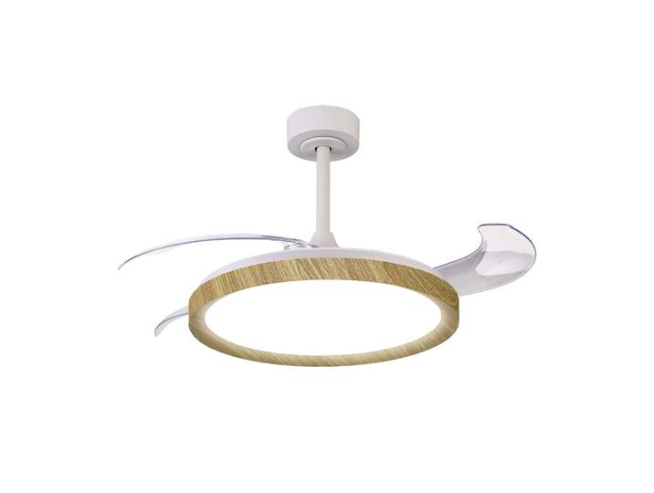 Plafonnier Design\, Ventilateur Plafond Led Mistral Bois En Metal\, Mantra