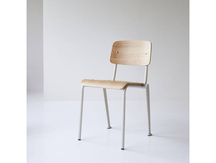 Stuhl aus Eschenholz und Metall cream - Beige - Ash
