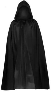 Inspired Living Grim Reaper Costume Set With Hooded Halloween Black Cloak & Skull Mask Props (Kids & Adults) 3