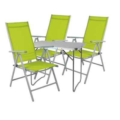Mojawo 4-teiliges Campingmöbel Set Aluminium Textilen Lime