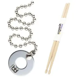 Meinl Cymbal Bacon Sizzle Effekt mit Drumsticks (Schlagzeug), Drumsticks + Schlägel, Silber
