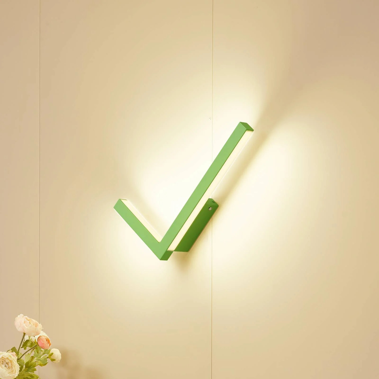 Lucande Check LED wandlamp groen metaal dimbaar