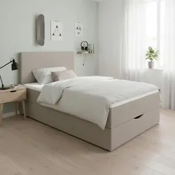 Boxbett Ace Beige ca. 120x200 cm intgr. Topper