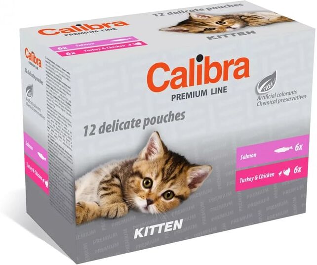 Calibra Cat Kitten Premium Line Salmão Peru Frango 100g 12 Unds