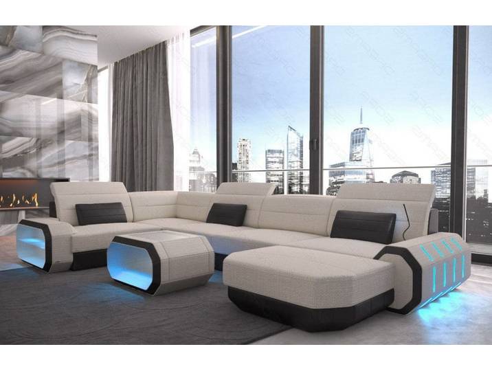 Wohnlandschaft Roma U-Form aus Stoff