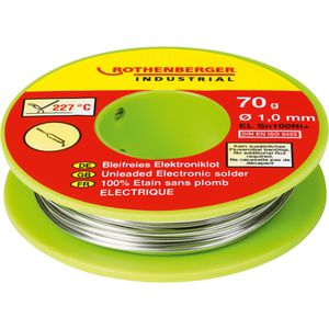 Rothenberger-Industrial Lötzinn EL, bleifrei, Ø 1,0mm, 99% Zinn, 1% Kupfer, 70g