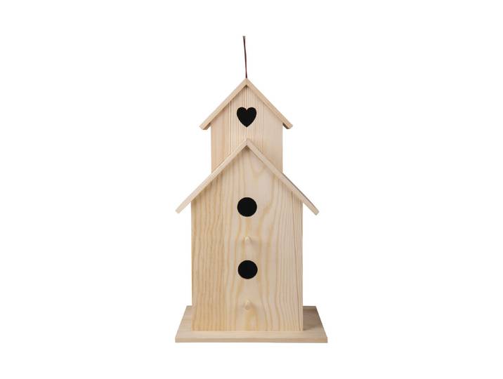 Holz Vogelhaus XL, FSC 100%, 22x19x39cm