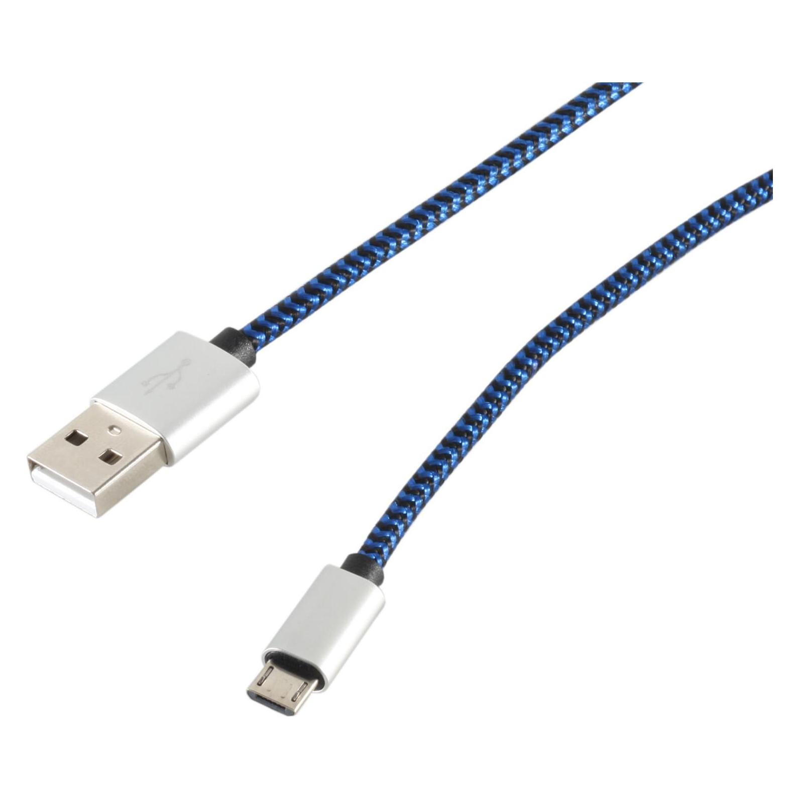Shiverpeaks USB Ladekabel USB A-ST auf USB Micro B-ST Nylon blau 0,3m (0.30 m, USB 2.0) (14-50017)