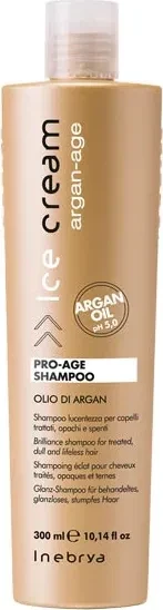 Inebrya Ice Cream Argan Age Pro-Age Shampoo - Argan Oil Based Shampoo for Radiant Shine - 300ml (300 ml) (8008277263298)
