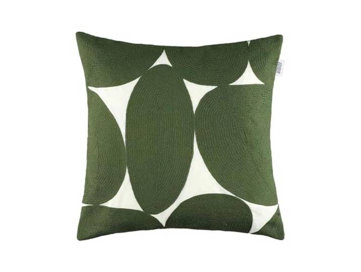 Generisch Kissenhülle - 45 x 45 cm - Grün - Weiß - Baumwolle - mit Reißverschluss