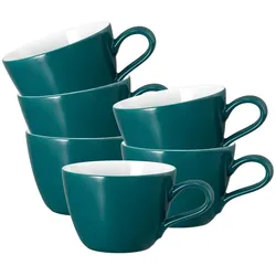 KAFFEETASSEN Life Fashion Trendy Petrol 240 ml 6er Set