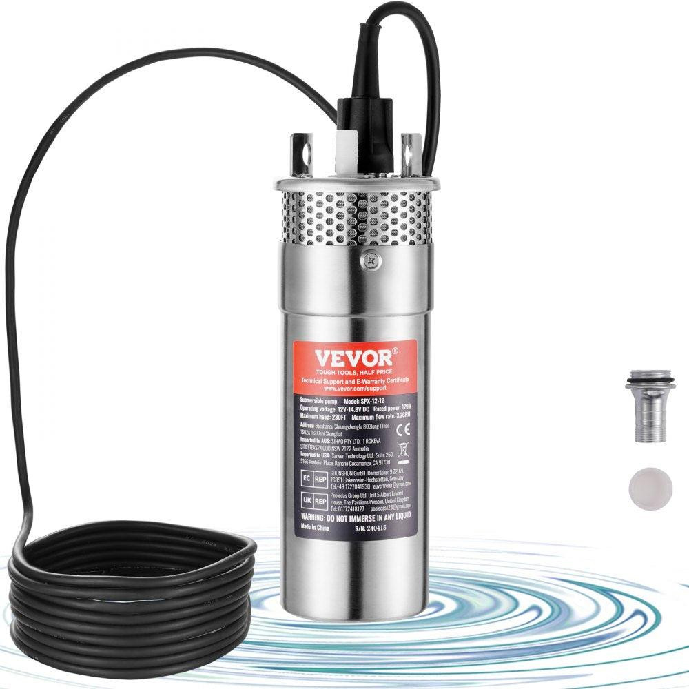 Selius Zonne-waterpomp 12V DC 120W 3.2GPM Dompelbare Diepwaterpomp voor waterputten