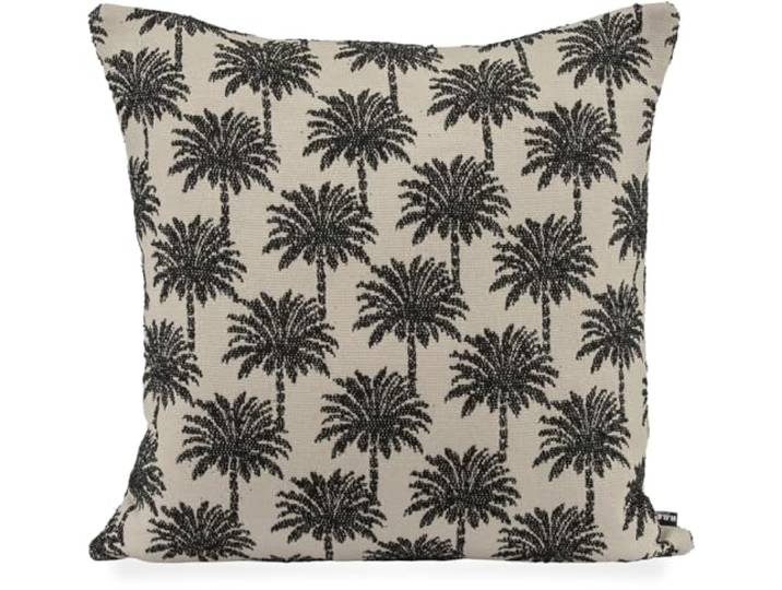 H.O.C.K. Vamosa Palms Outdoor Wendekissen: Das perfekte Kissen für Garten und Terrasse - Wasserabweisend, Farbecht, Schimmelresistent (Schwarz, 60x60cm)