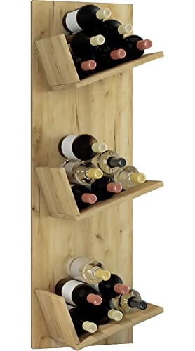 VCM Vinosi Houten Wijnrek Wandplank Honing Eik Bruin B/D/H: 106 x 33 x 25 cm