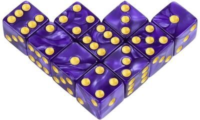 Inspired Finds 16mm Marble Style D6 Dice Set For Board Games And Math Activities purple