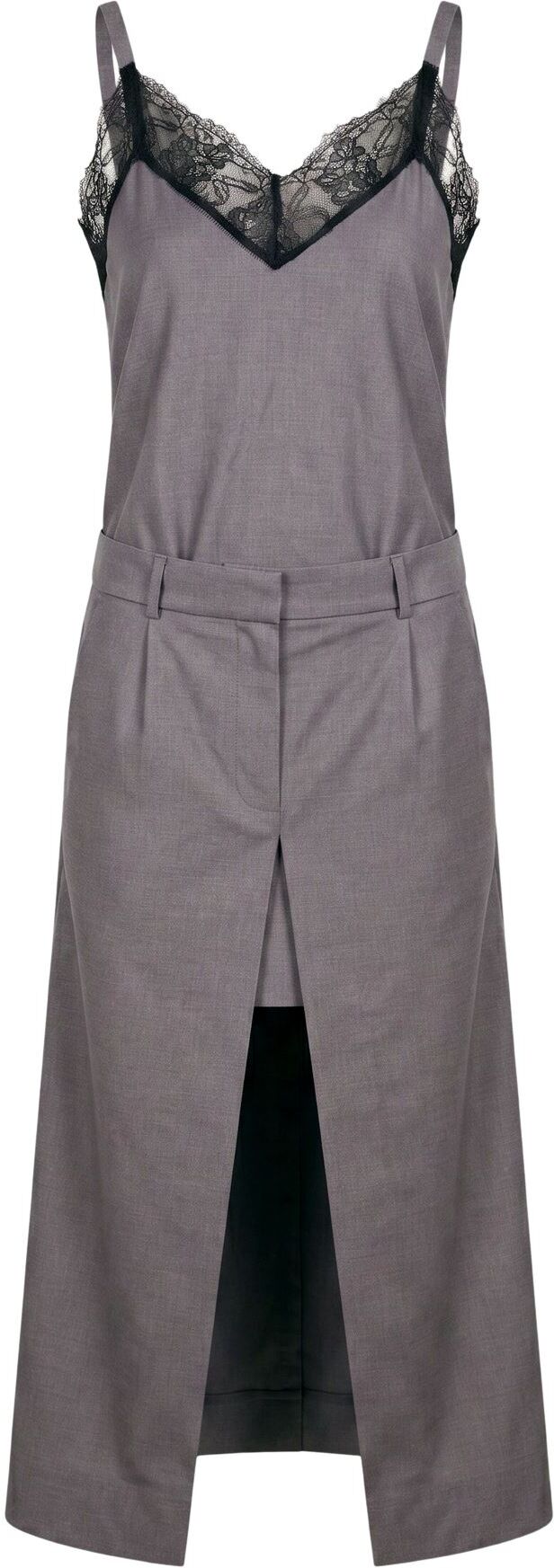 Meimeij Vestido largo Mujer Gris 32 Mujer