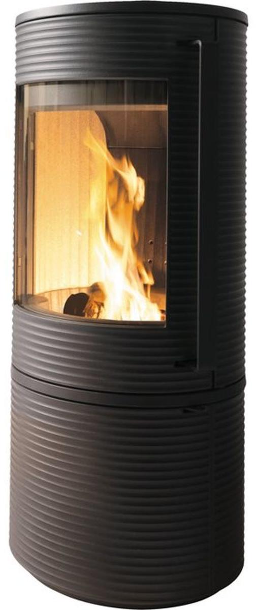 INVICTA Altara 6 kW Holzofen Anthrazit Gusseisen, große Frontscheibe, 150 mm Rauchrohr, 33 cm Scheitholz