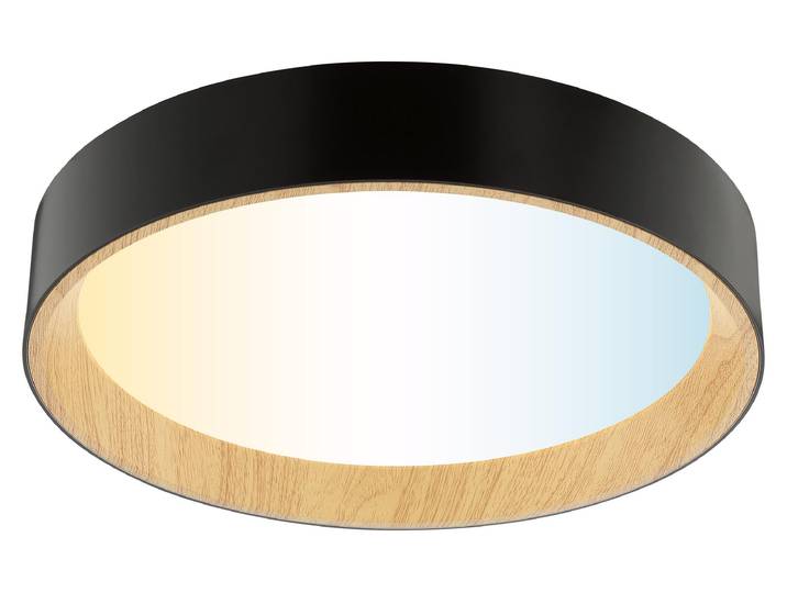 Brilliant LED Plafonnier Larios Ø 39 x 7\,7 cm blanc chaud/blanc froid bois noir
