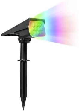 Uplift Essentials Solar Power Spotlight Adjustable Temperature Outdoor Garden Light & IP65 Waterproof Lamp rgb