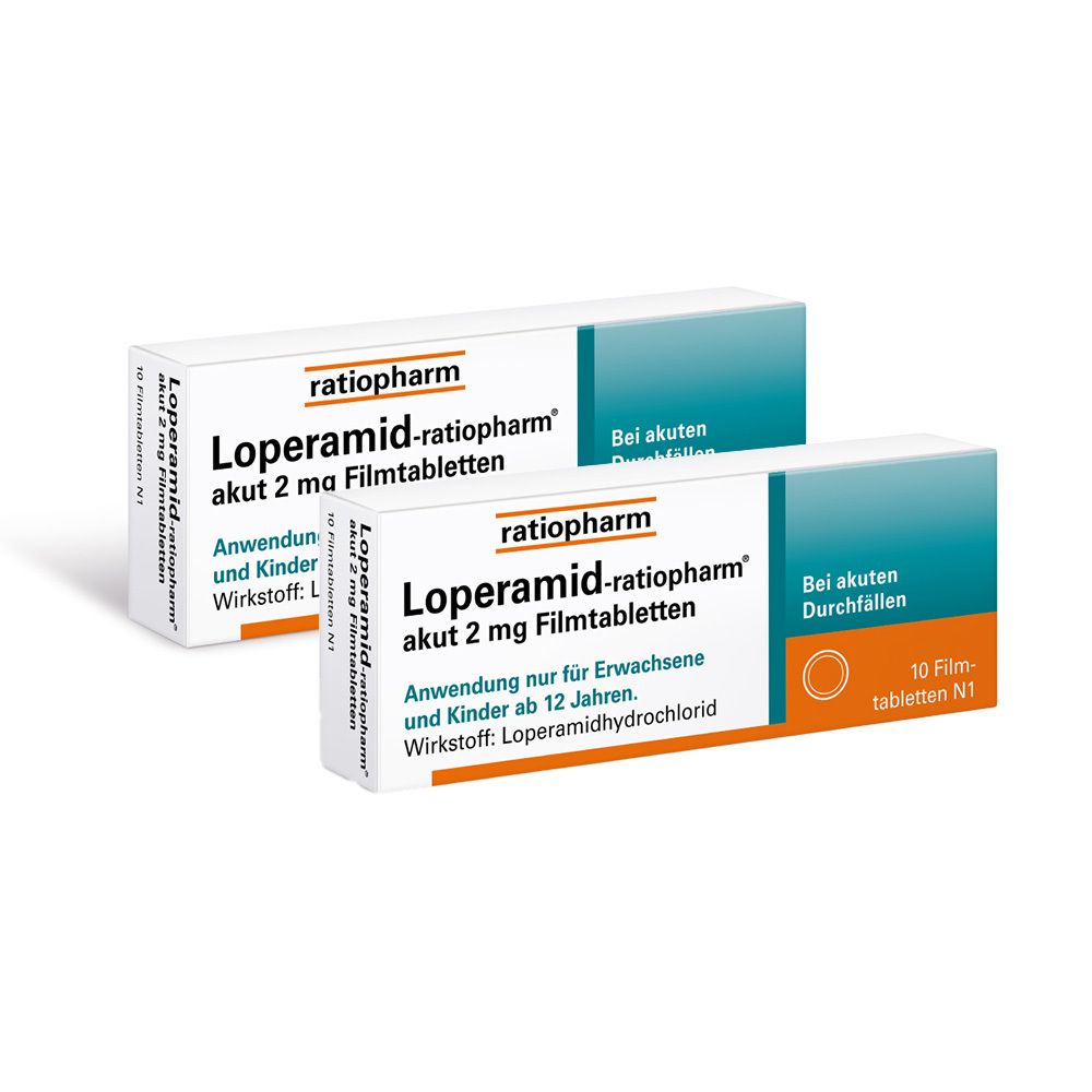 Loperamid-ratiopharm akut Doppelpack 2x10 St Filmtabletten