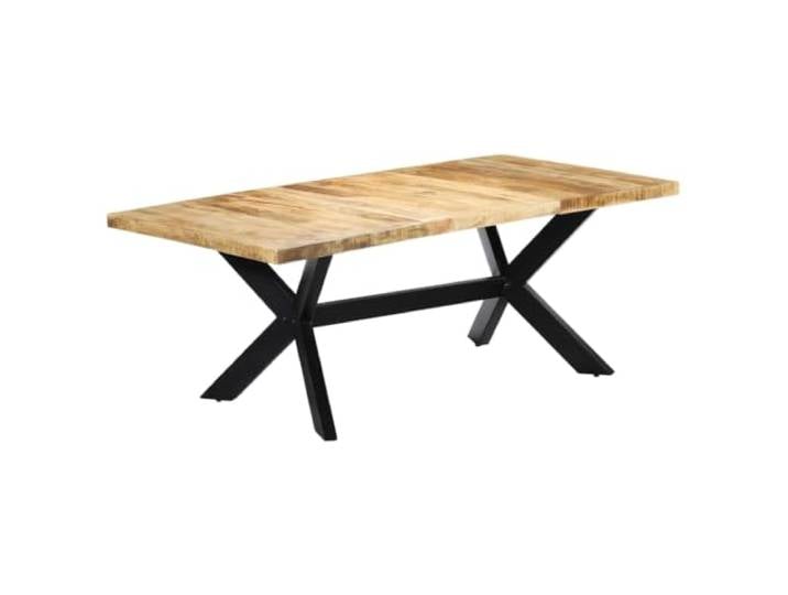 HAQWRDQSG Esstisch 200x100x75 cm Massivholz Mango Industrial Tisch Handgefertigter Küchentisch aus robustem Echtholz mit schwarzem Stahlgestell für Esszimmer und offene Wohnbereiche.